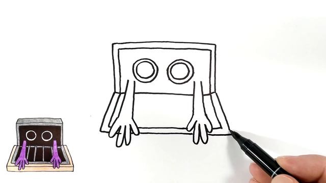 Фиолетовый из игры Радужные Друзья, Как нарисовать смотреть онлайн