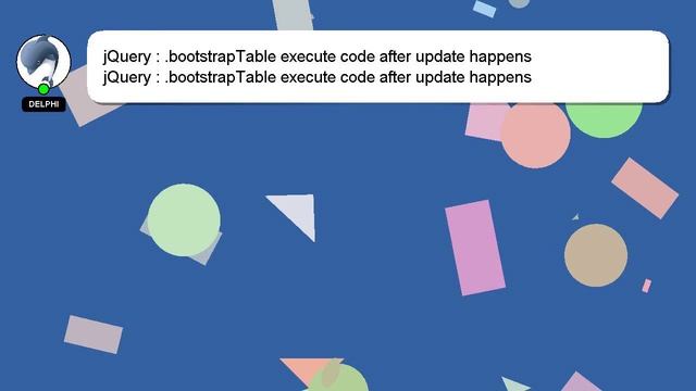 jQuery : .bootstrapTable execute code after update happens смотреть онлайн