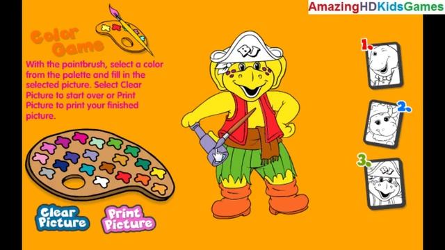 Barney & Friends Color Game WalkThrough Gameplay Part 2 - Coloring In A Picture Of BJ смотреть онлайн
