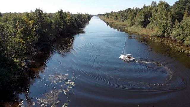 Модернизация швертбота, колодец для мотора, испытания. Съемка с квадрокоптера. смотреть онлайн