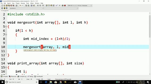 Merge Sort Algorithms in C Programming смотреть онлайн
