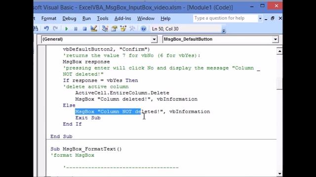 Using Message Box in Excel VBA, the MsgBox Function смотреть онлайн