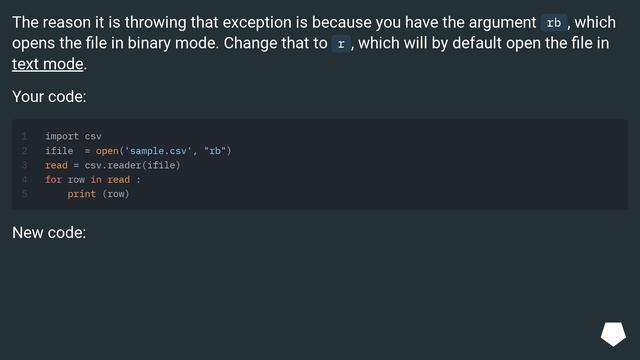 csv.Error: iterator should return strings, not bytes смотреть онлайн