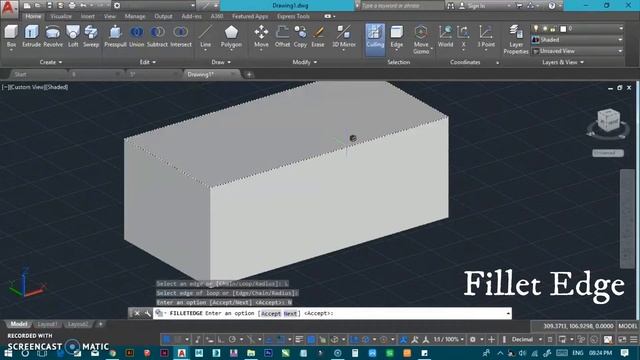 #6 | Fillet Edge & Chamfer Edge in AutoCAD 3D [deepak verma] смотреть онлайн