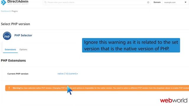 How to Change PHP Version via CloudLinux Selector in DirectAdmin WebWorld смотреть онлайн