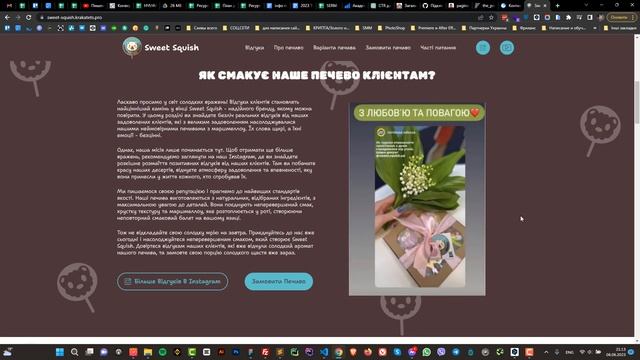 Розробка дизайну сайту та верстка сайту (html, css, js) Sweet Squish смотреть онлайн