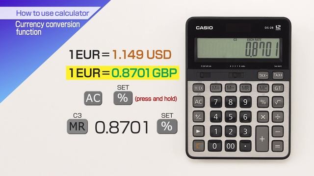 CASIO【How to use calculator Currency conversion function】 смотреть онлайн