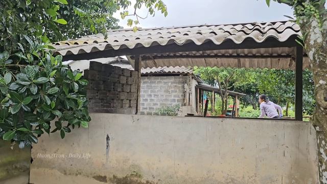 Husband Is Away From Home, Harvesting Agricultural Products To Sell. Taking Care Of Sick Daughter