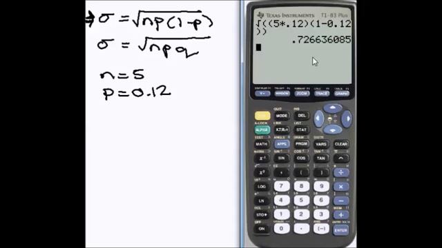 Standard Deviation for a binomial on the TI 83 смотреть онлайн