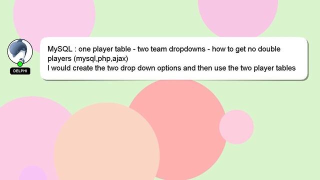 MySQL : one player table - two team dropdowns - how to get no double players (mysql,php,ajax) смотреть онлайн