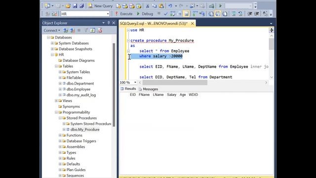 MS SQL Creating Stored Procedure смотреть онлайн