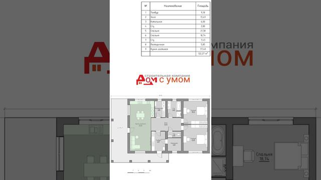 Отличная альтернатива трёхкомнатной квартире: 2 спальни и кухня-гостиная смотреть онлайн