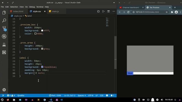 Preview image before uploading in HTML, CSS and JavaScript смотреть онлайн