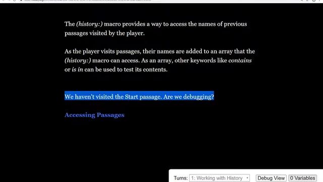 Twine 2.3: Harlowe 3: History and Passage смотреть онлайн