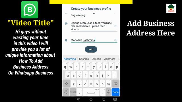 How to add business address on whatsapp business||Whatsapp business address me kya likhe||UT 55 смотреть онлайн