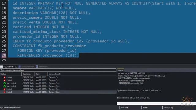 Java Curso: 276 Definición Código SQL para Crear las Tablas Cliente, Producto y Factura смотреть онлайн