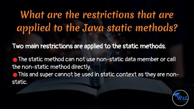 What are the restrictions that are applied to the Java static methods? | Lecture -16 смотреть онлайн