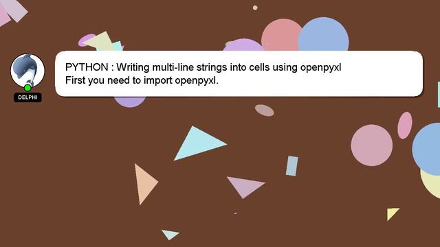 PYTHON : Writing multi-line strings into cells using openpyxl смотреть онлайн