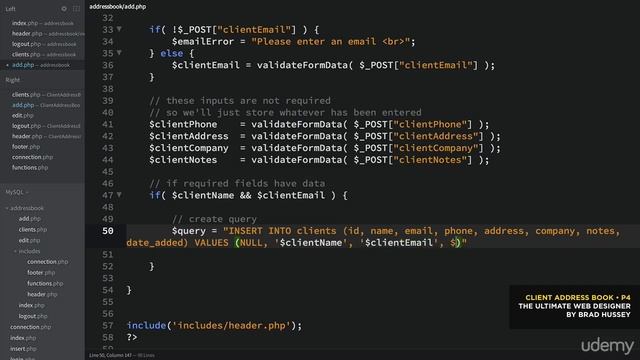 188 MySQL Project 2 4 Client Address Book Adding Clients смотреть онлайн