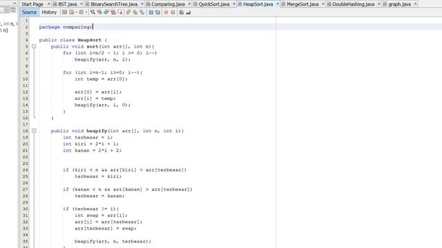 Heap Sort implementasi dengan Java (membandingkan kecepatan heapsort, mergesort, dan quicksort) смотреть онлайн