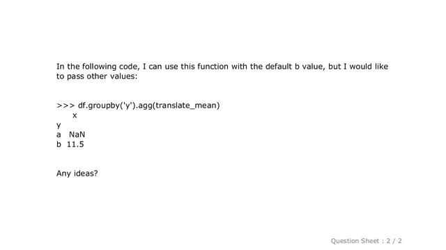 Pandas : Python Pandas: Passing arguments to a function in agg() смотреть онлайн