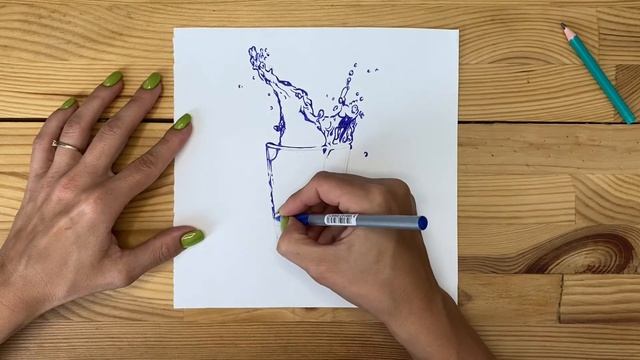 Простой рисунок стакан воды с брызгами | Срисовка для начинающих смотреть онлайн