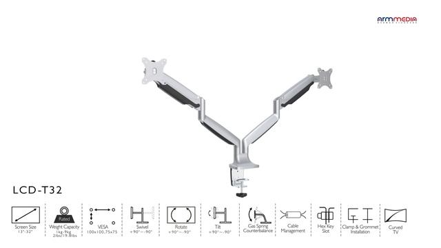 Настольный кронштейн для мониторов ARM MEDIA LCD-T32 смотреть онлайн