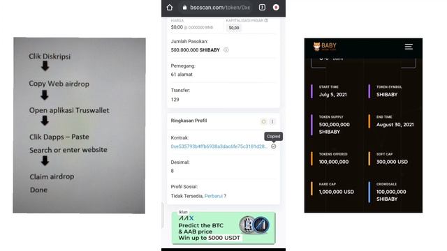 Cara claim Babyshiba inu coin I free airdrop Trust wallet 2021supply total 500.000.000 смотреть онлайн