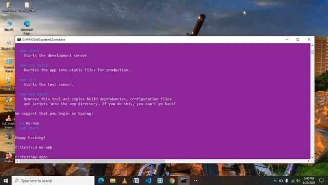 React Hello World using command prompt смотреть онлайн