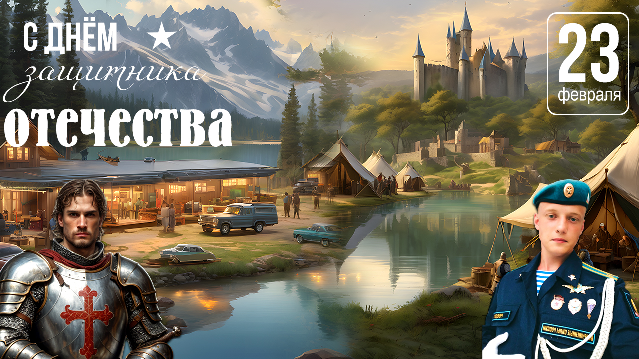 23 февраля. Открытка на 23 февраля. С Днем Защитника Отечества! Поздравление с 23 февраля. смотреть онлайн