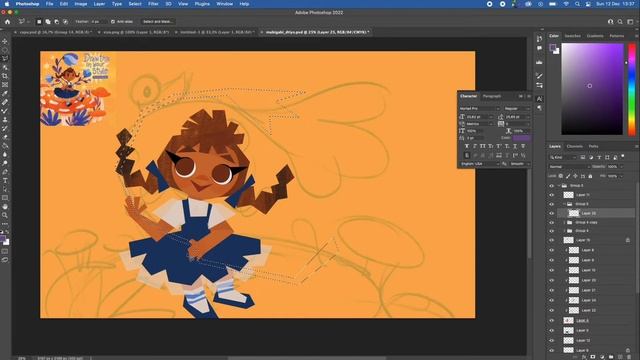 Drawing @Mabi.Gabi's DTIYS on Photoshop with The Lasso Tool! смотреть онлайн
