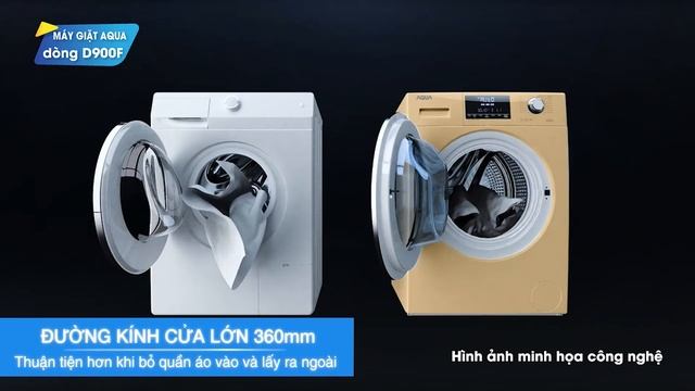 Máy Giặt Aqua Inverter 9 KG: Lồng Lớn, Có Giặt Nước Nóng Diệt Khuẩn (AQD-D900F-S) • Điện Máy XANH