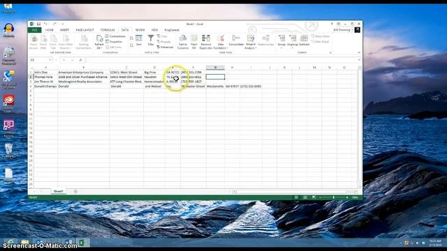 Transfer Microsoft Word Addresses to Excel Spreadsheet смотреть онлайн