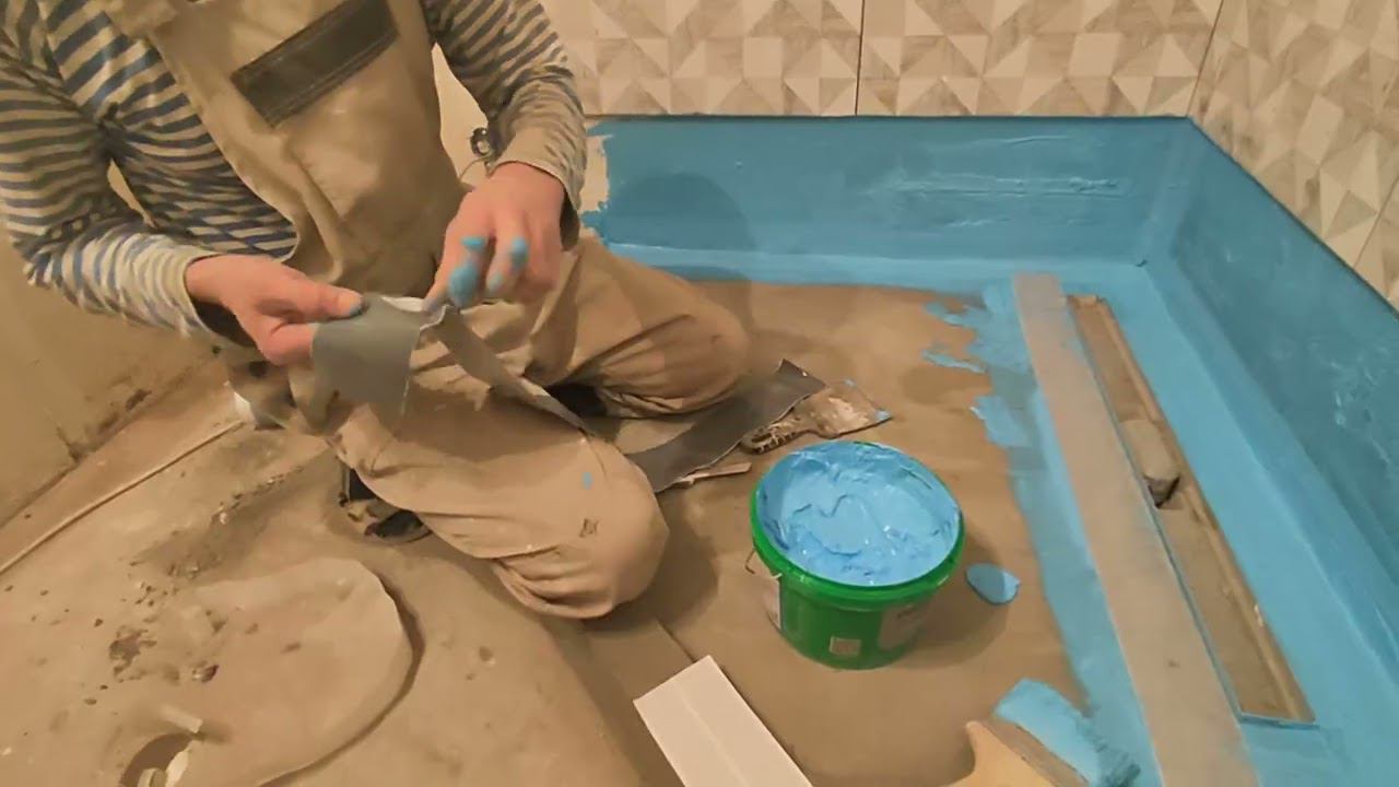 Гидроизоляция . Душевой поддон в Ванной. смотреть онлайн