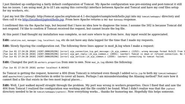 How can I diagnose a "502 Bad Gateway" response from an Apache/Tomcat configuration? смотреть онлайн