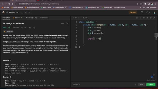 Merge Sorted Array | Leetcode 88 | Array | Java Interview Question | Leetcode Mastery | Manish Hari смотреть онлайн