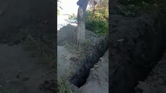 Электрический кабель укладывают в ту же траншею, где уже лежит труба холодной воды смотреть онлайн