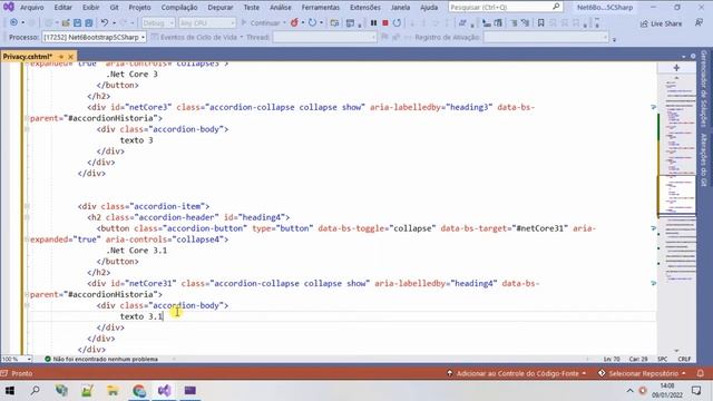 Bootstrap 5 (Accordion) no ASP.Net MVC .Net 6. Visual Studio 2022 Vídeo 5 смотреть онлайн