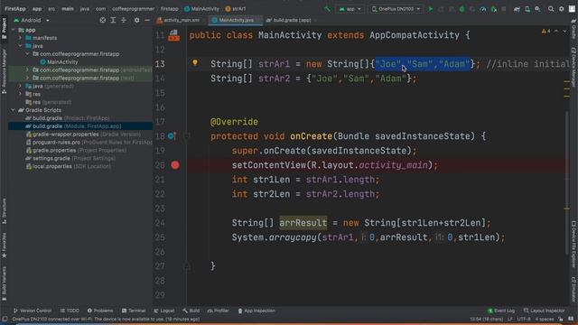 How to concatenate two arrays in Java - merge two arrays to a new array on Android Studio смотреть онлайн
