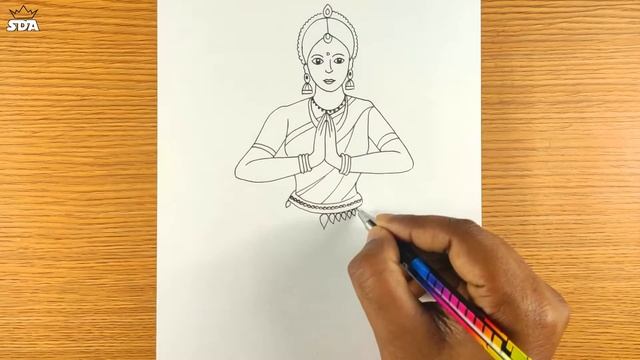 How to draw a kathak lady || How to draw a classical dancer смотреть онлайн
