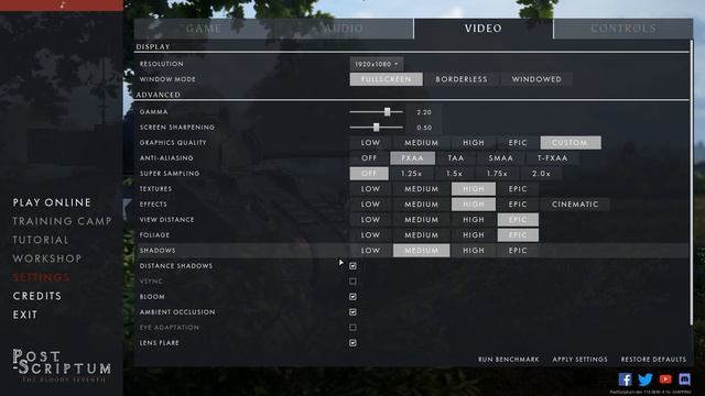 Post Scriptum Recommended Settings | increase FPS! смотреть онлайн