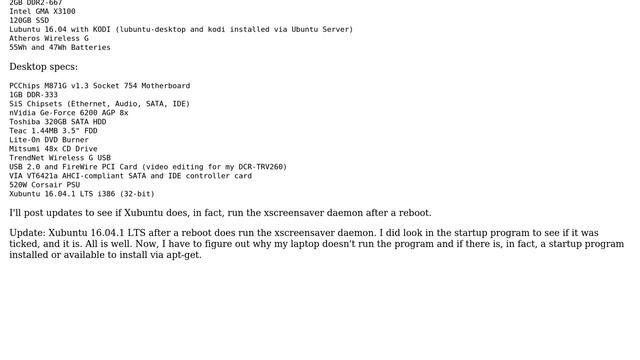 Xscreensaver daemon is not running on display ":0.0" смотреть онлайн