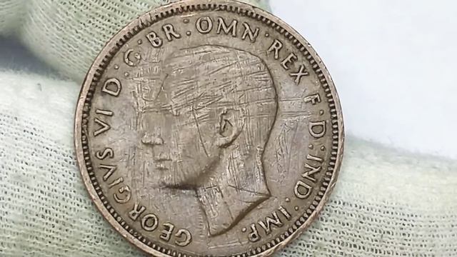 1/2 пенни 1944 года. Георг 6. Великобритания. смотреть онлайн