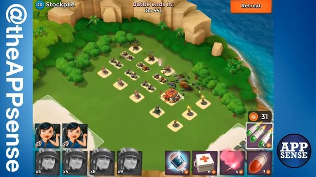 Stockpile (20) Single Player Island - Boom Beach Walkthrough смотреть онлайн