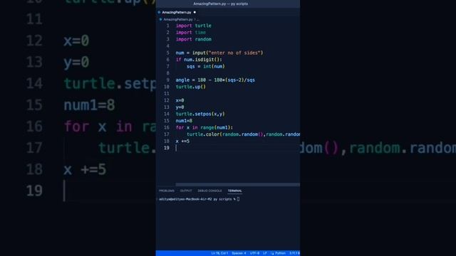 Python Pattern | Turtle | draw complex patterns #pythonprogramming #python #codinglife #chatgpt смотреть онлайн