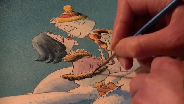Cool Art Video. With bloopers. Snow painting in time lapse by Rebecca Cother смотреть онлайн