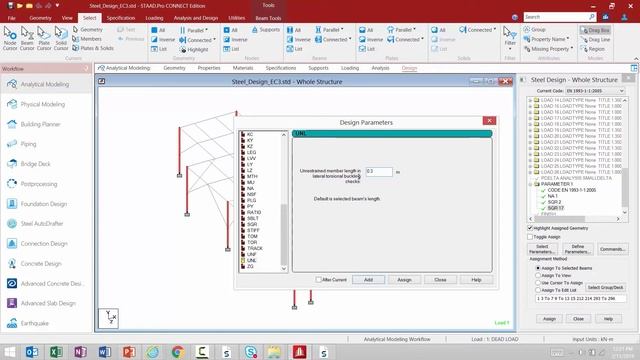 Specifying Steel Design Parameters in STAAD.Pro (EuroCode) смотреть онлайн