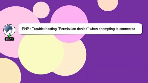 PHP : Troubleshooting "Permission denied" when attempting to connect to Redis from PHP script