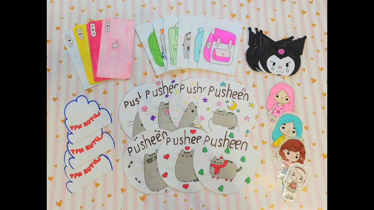 DIY?Pusheen?Распаковка бумажных сюрпризов?Back to school?Куроми?Тока Бока? смотреть онлайн