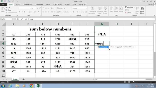 SUM ALL NUMBERS WHEN YOU HAVE ERROR VALUES! IN EXCEL смотреть онлайн